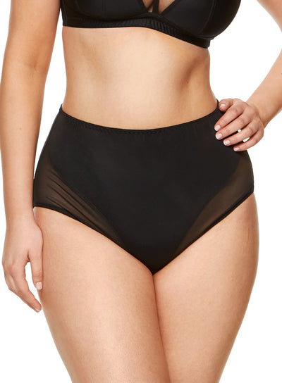 Zara black high waist slimming panties with smooth fabric and elastic tulle for comfortable shaping and smooth waist
