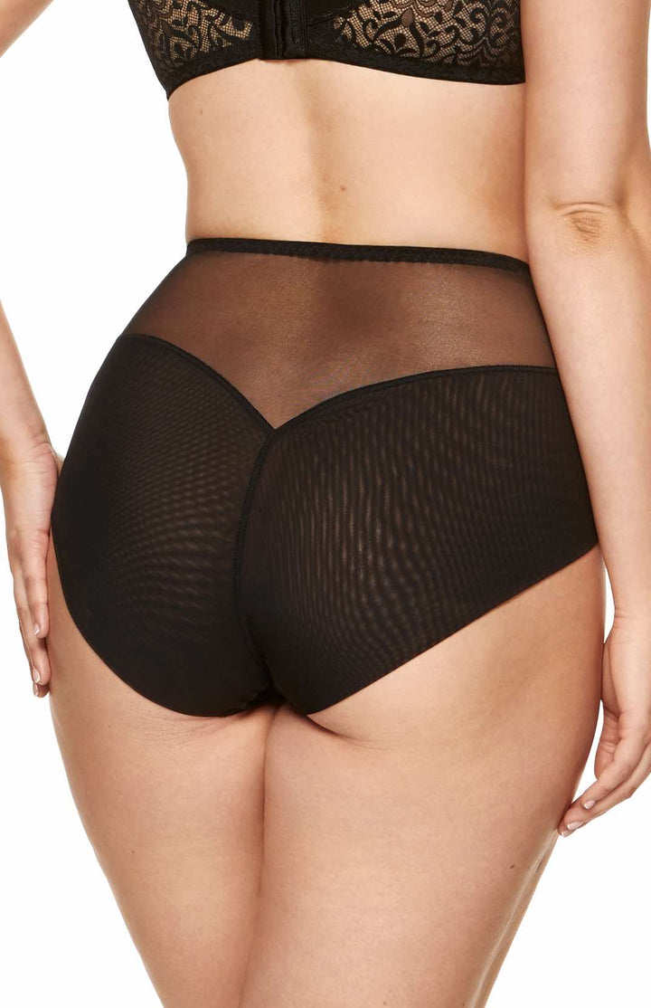 Gabi Black Lace High Waist Shaping Panty Sheer Lingerie