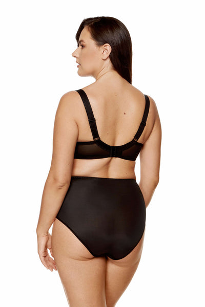 Zara black smooth soft bra from behind, showing the mesh back band and adjustable straps.
