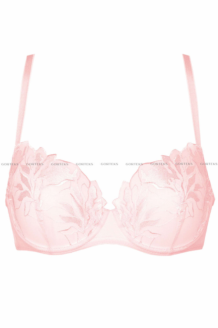 Coco Embroidered Soft Bra – Pink