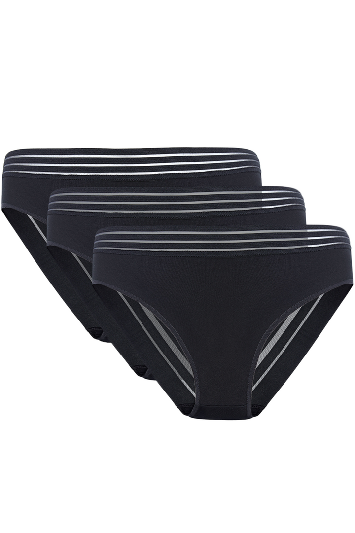 Mela Cotton Lace Triple Pack Panty No-Show