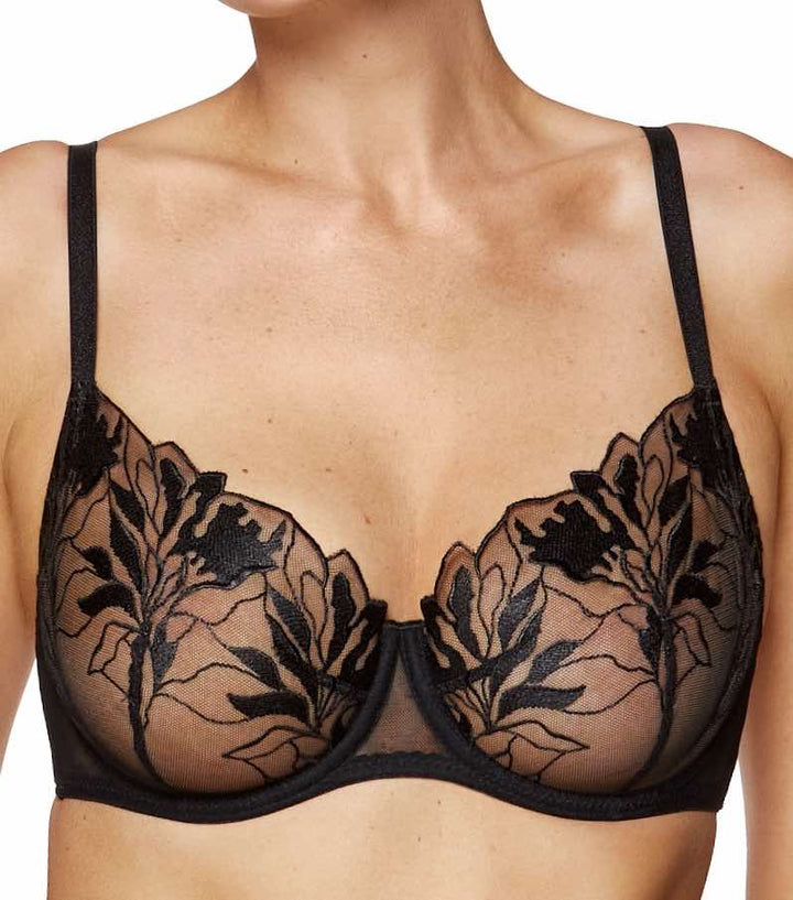 Coco Black Embroidered Soft Bra