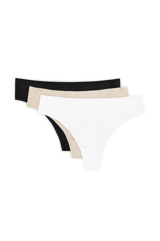 Alana Cotton Thongs Triple Pack – Soft Breathable Multi-Color Everyday Underwear