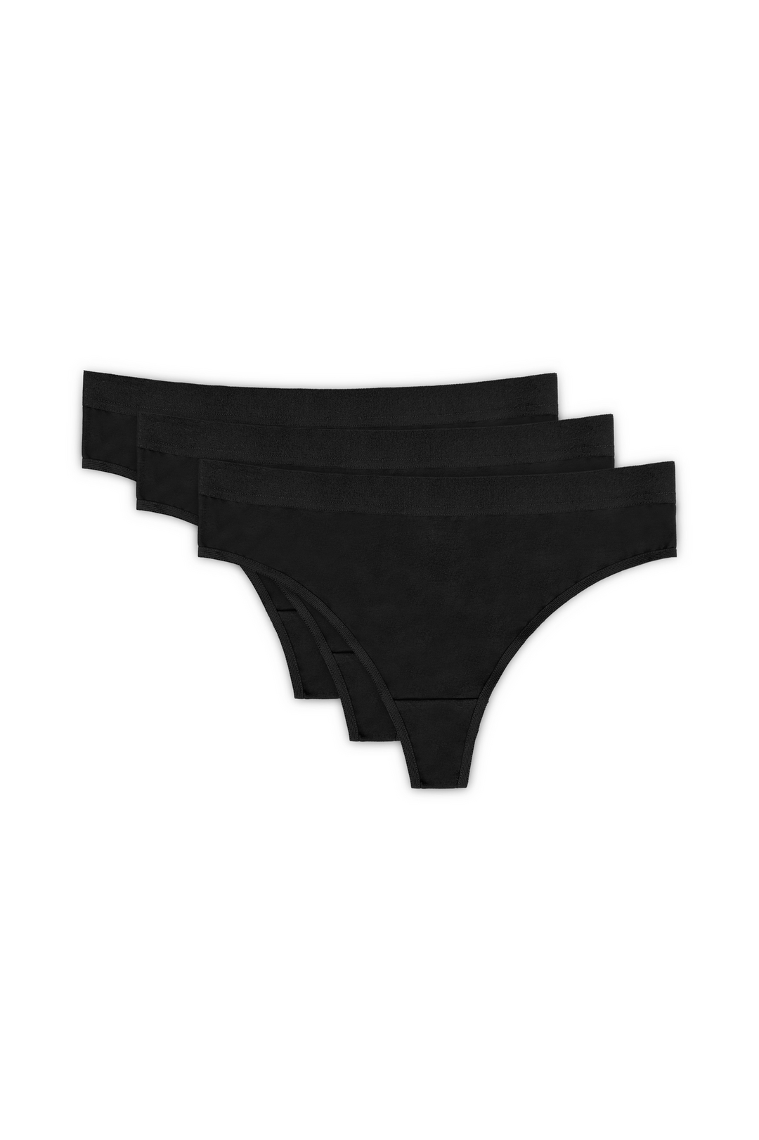 Alana Cotton Thong Triple-Pack – Black