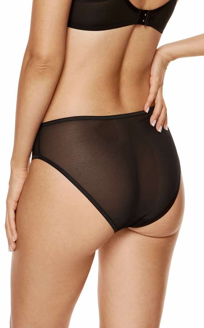 Madame Embroidered Black Thong Lingerie