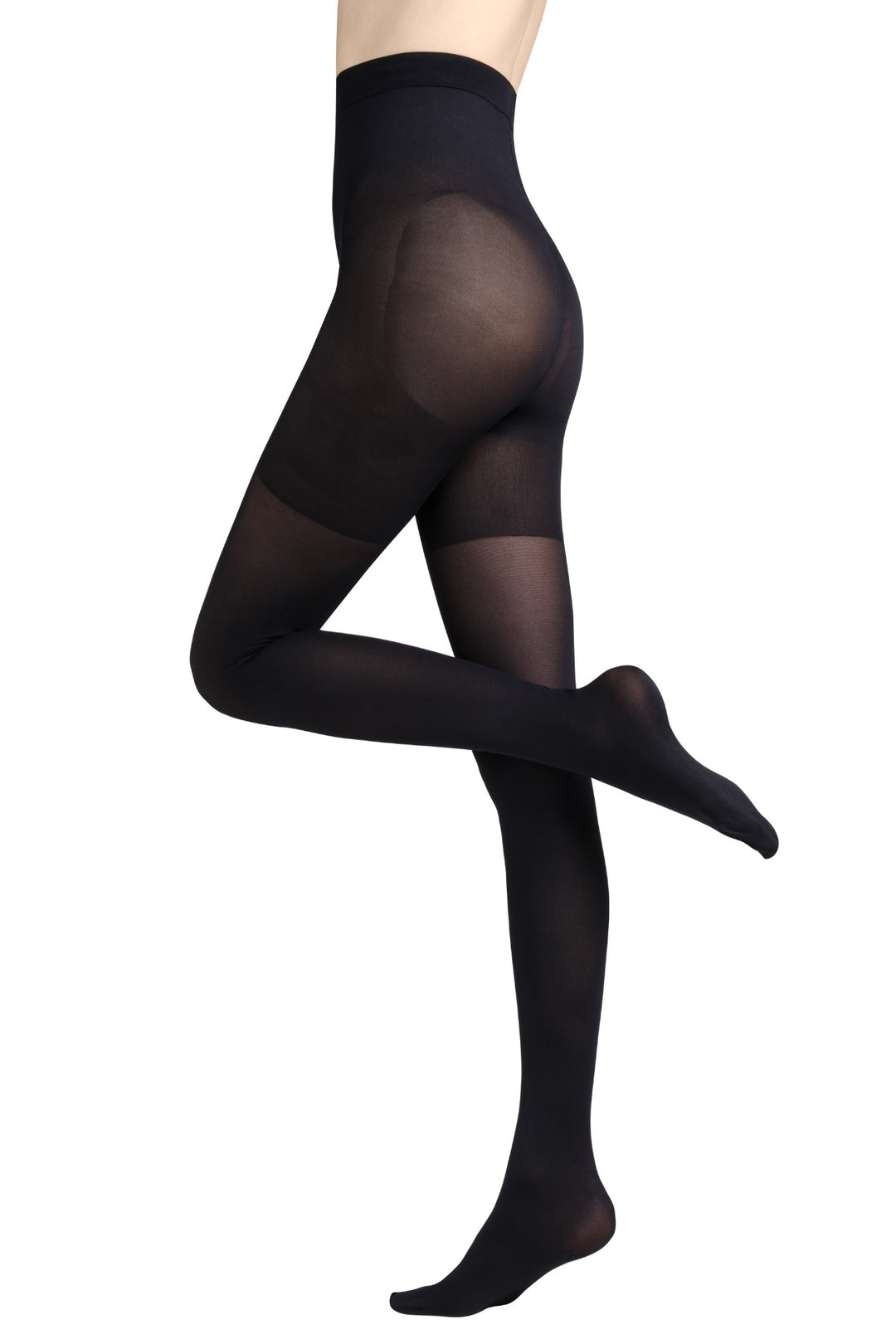 GATTA Bye Cellulite shaping tights 50 DEN in black, side view – Spanties Lingerie Dublin
